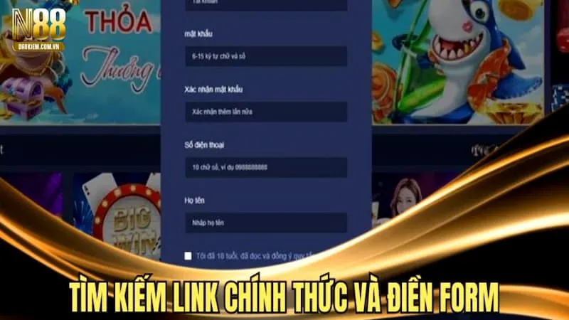 Chọn link chính thức của N88 để tạo tài khoản